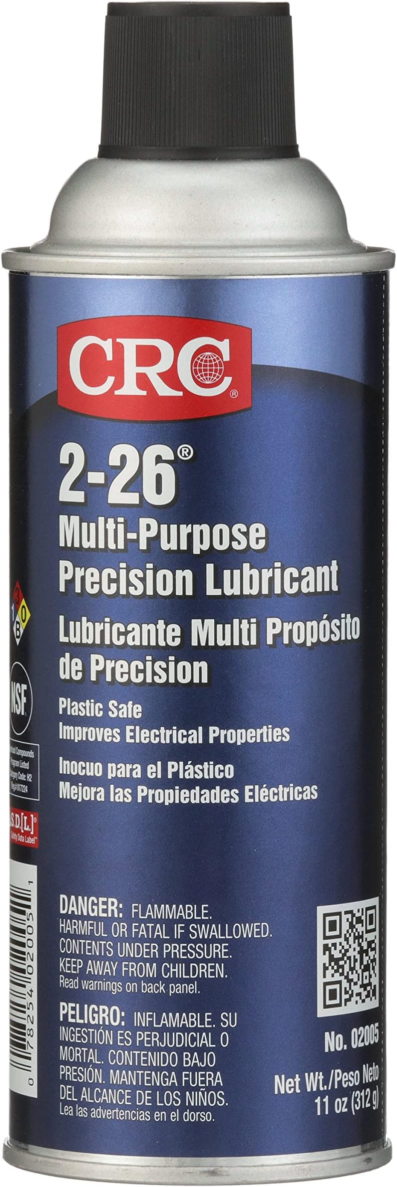 2-26 Multi-Purpose Precision Lubricant 02005 - 11 wt oz, Plastic Safe Aerosol w/ 360 Degree Spray Valve | Improves Electrical Properties
