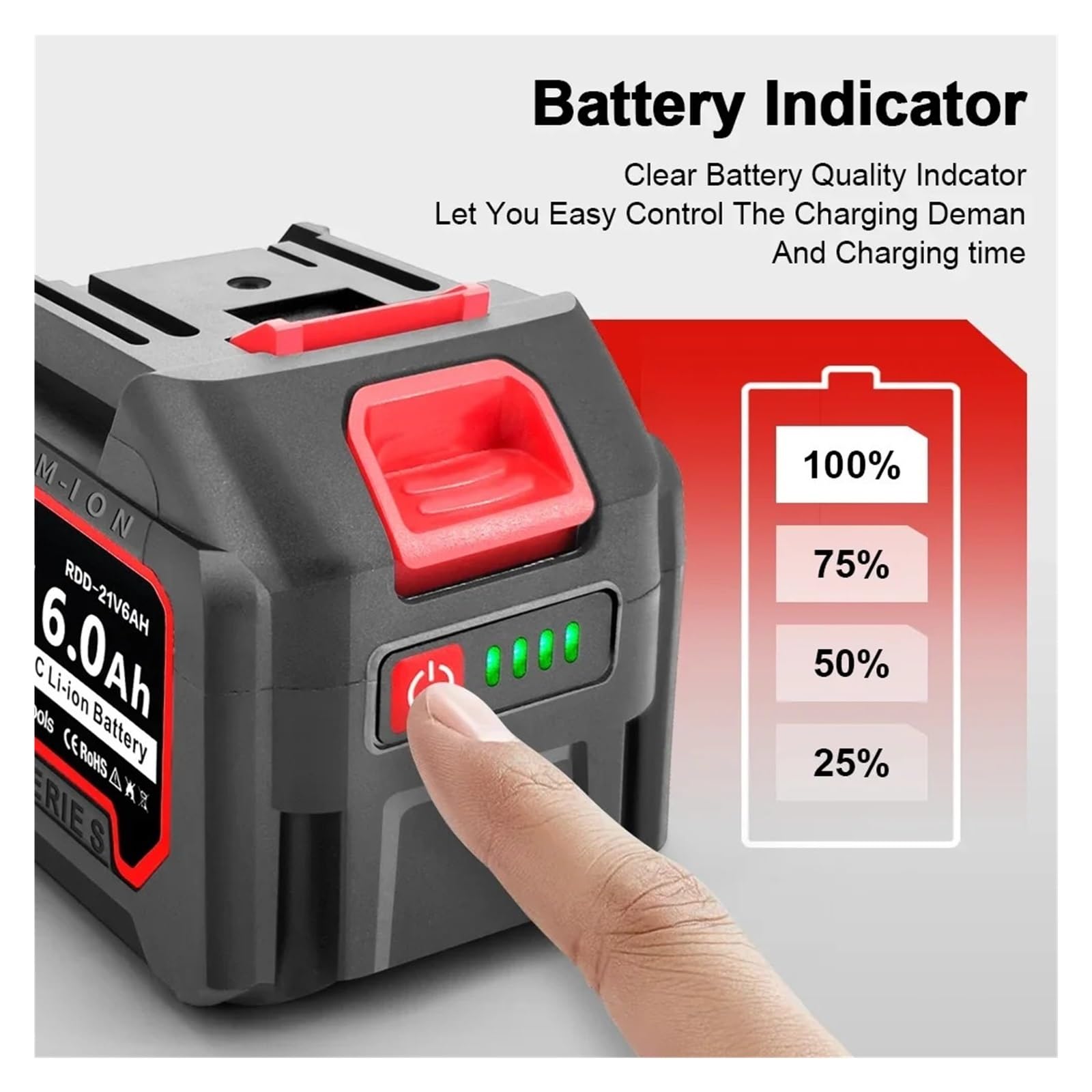 Batteria Ricaricabile Agli Ioni Di Litio Da 18 V Batteria Agli Ioni Di Litio Da 6,0 Ah 4,0 Ah 2,0 Ah Con Spina, Compatibile Con Makita, Batterie Di Ricambio For Utensili Elettrici(1PC 4000mAh)