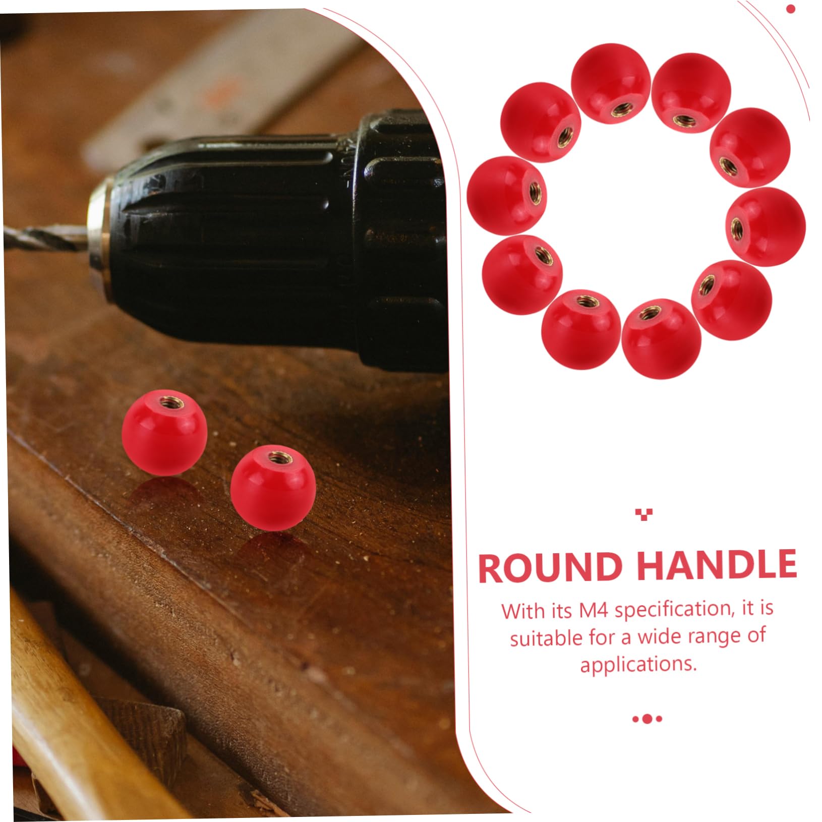 Veemoon Metal Handle for Lathe 10pcs Round Handles Revolving Knob for DIY Projects