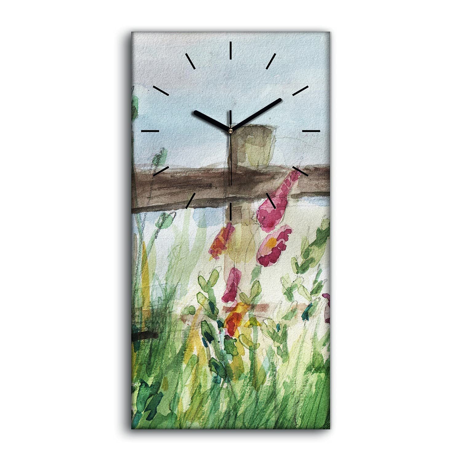 Horloge sur toile silencieuse pour en finir avec le tic tac décoration fleur