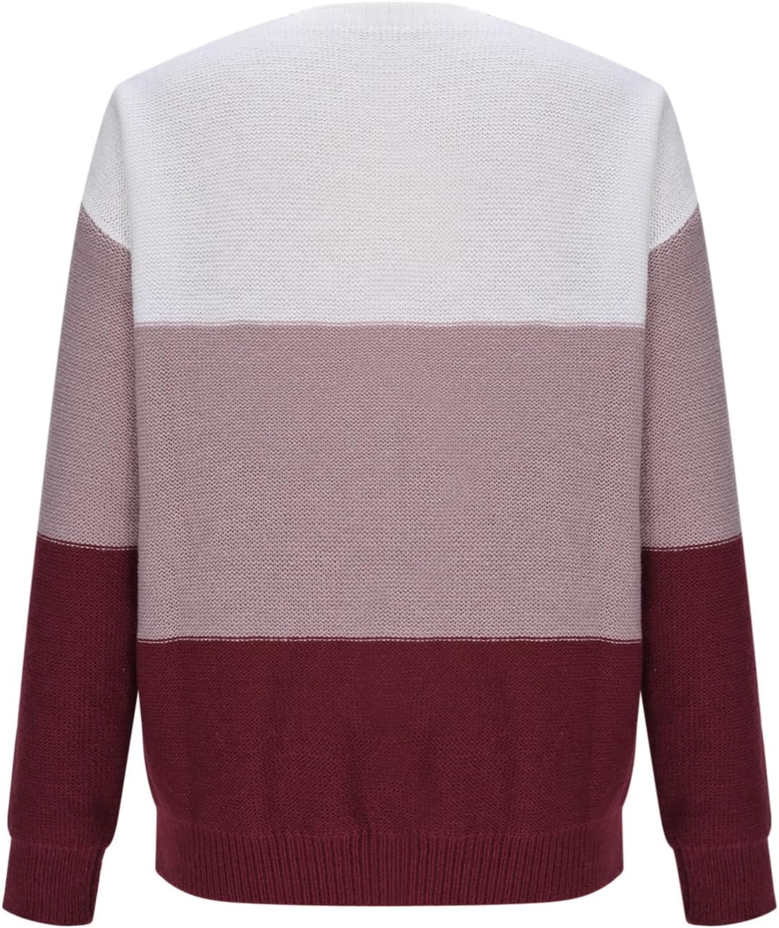 Women Color Block Sweaters Crewneck Long Sleeve Chunky Knit Pullover Sweater Top Trendy 2026 Winter Jumper for Woman
