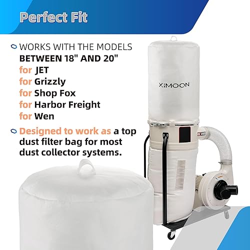 Miniatura 2 de 70333 Bolsa de repuesto para colector de polvo POWERTEC DC-1512 Bolsa de recolección de polvo compatible con JET y más sistemas de recolección de