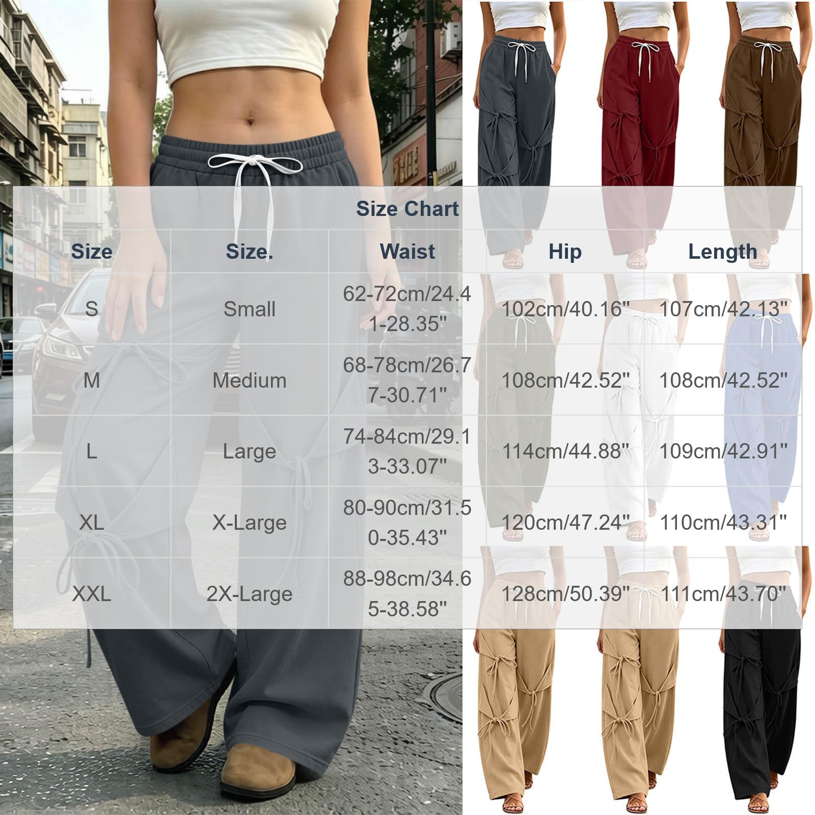 Pantaloni Tuta Donna Pantaloni a Gamba Larga con Elastico in Vita Pantalone Jogger con Coulisse Comodi Pantlone Cotone Morbidi Casual Pant Baggy Tinta Unita Pants Lunghi per Jogging Fitness Sport