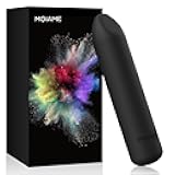 Small Bullet Vibrator for Women: Waterproof Mini Clit Vibrator with 10 Modes, Full Silicone Vibrating Finger Massager for G Spot Nipple, Female Rechargeable Lipstick Vibe Sex Toy, Black