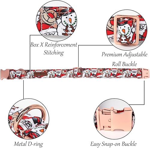 Miniatura 2 de Lionet Paws Collar de Navidad con pajarita para perro, lindo collar de algodón ajustable para perro con corbatín para perro pequeño, mediano y