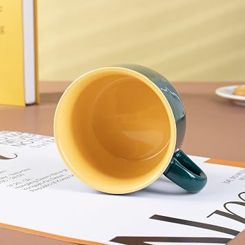 650ML/22OZ Large Ceramic Coffee Mug, Big Tea Cup for Office and Home, Dishwasher and Microwave Safe (Dark Green)
