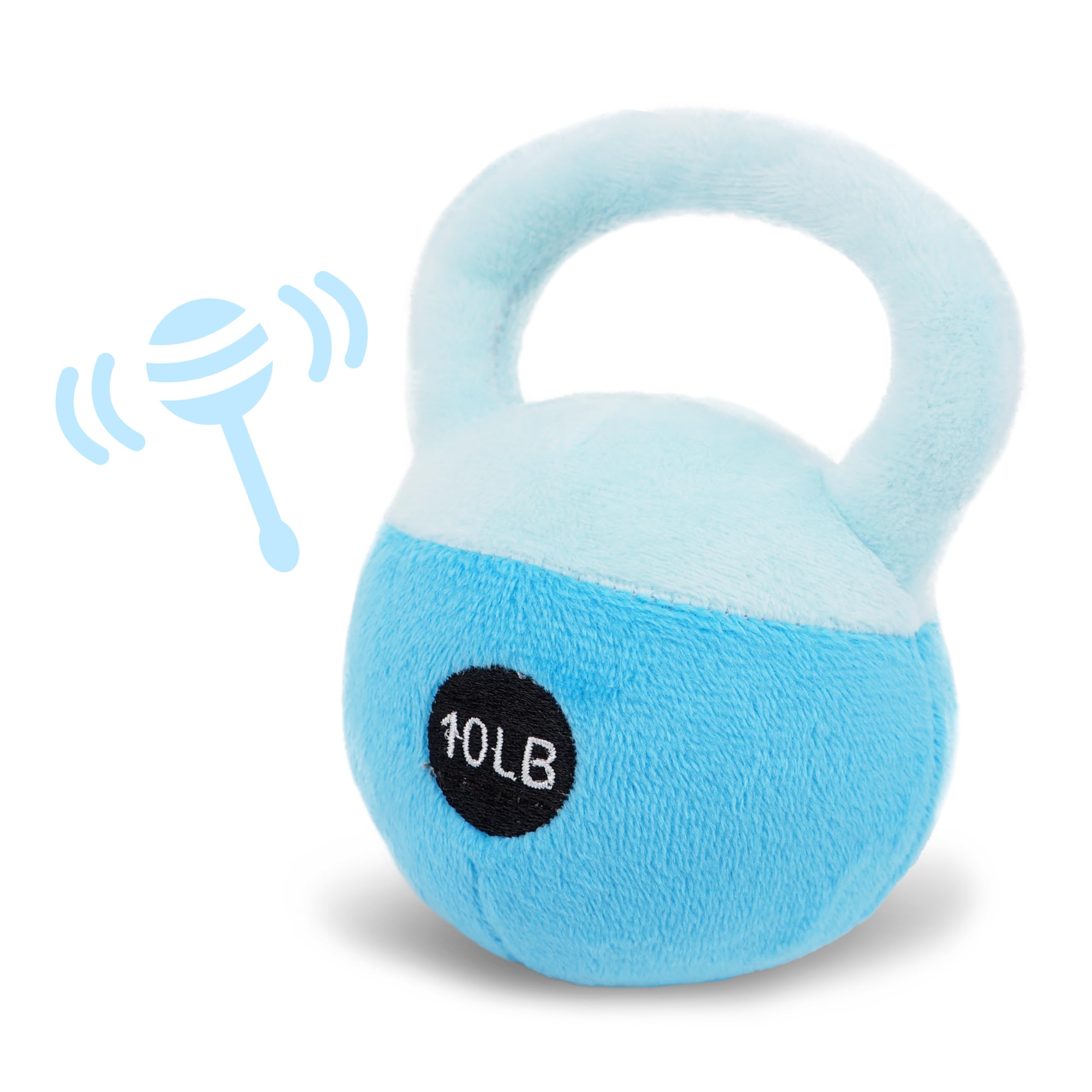 Lullaberry 12cm My First Kettlebell Sensory Toy for Infants, Soft Baby Rattle Toy in Blue, Safe and Easy to Grip - Image 2