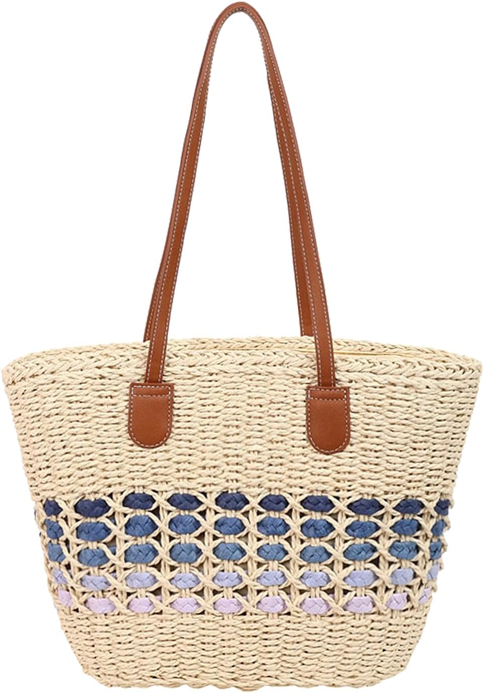 2026 Women's Straw Tote Bag Large Summer Raffia Shoulder Bag Woven Beach Handbag Vacation Travel Purse For Women