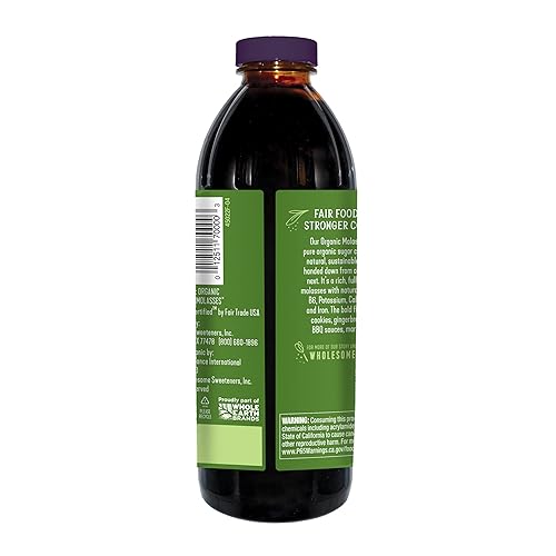 Miniatura 14 de Wholesome Sweeteners Melaza orgánica Blackstrap, sin sulfuro, 16 onzas