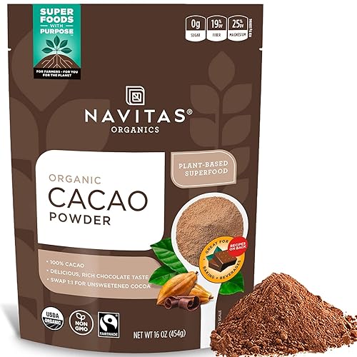 Navitas Organics Cacao en polvo bolsas 30 porciones 1 libra paquete de 1 16 onzas
