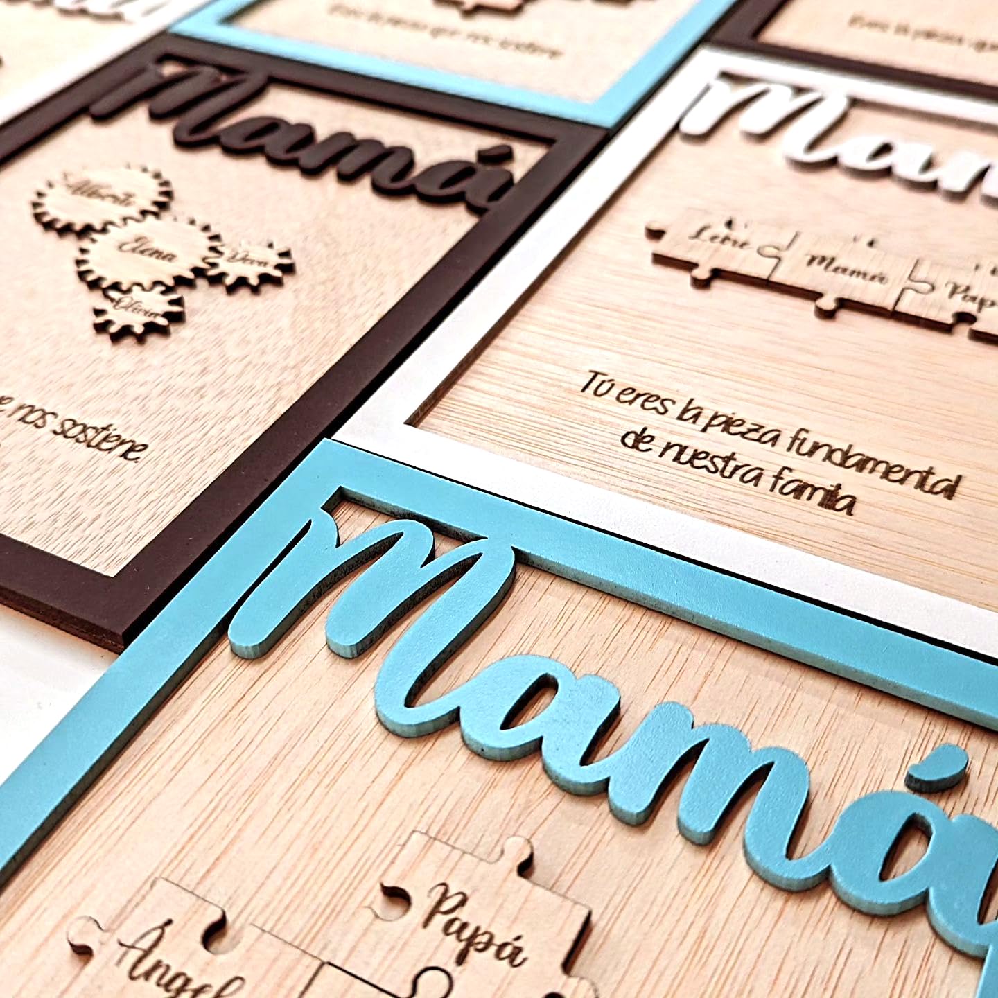 Marco Madera Personalizado rompezabezas Puzzle mamá | La Pieza Que Nos Mantiene Unidos | Regalo día de la Madre, Pareja, Original | Lulamuk