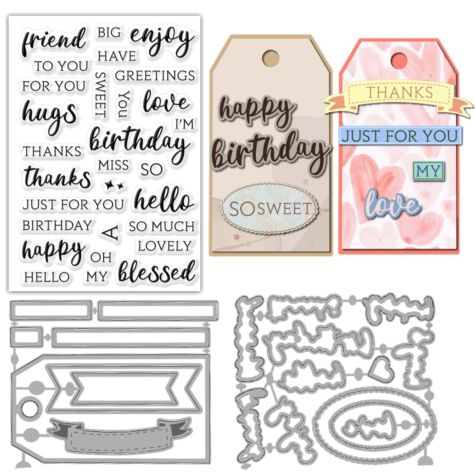 Tampons et matrices de découpe transparents scrapbooking loisirs créatifs