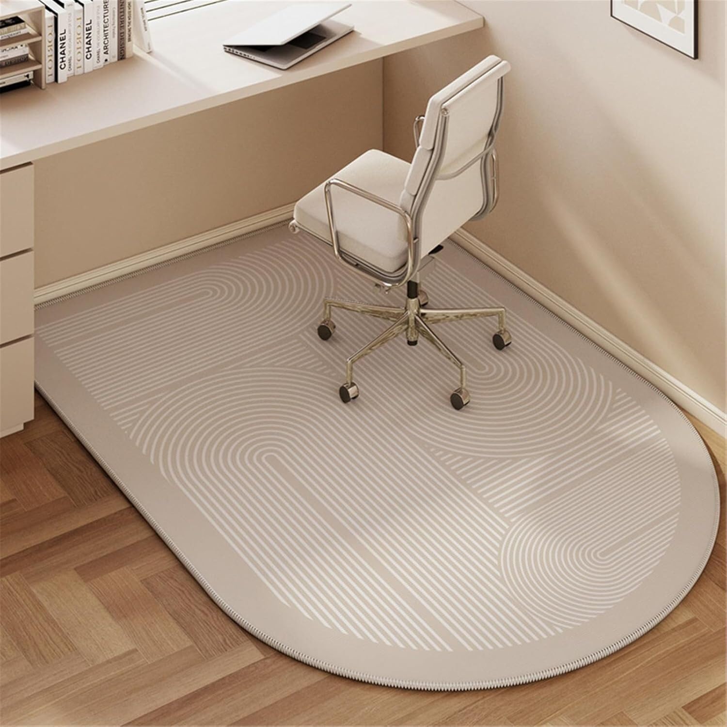 SSDDLZEQ Premium durable range Modern Minimalist Computer Chair, Gaming Chair Cushion And Wooden Floor Design(Lines,90x120cm)