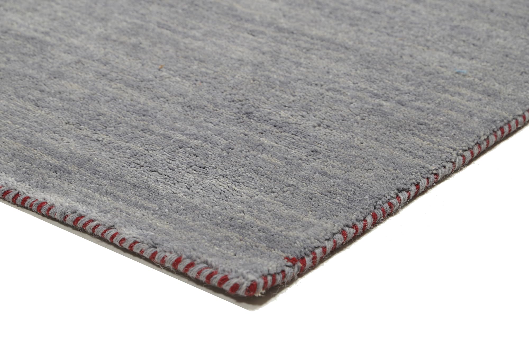 MY-RUG Wollteppich 140x200 cm - Handgewebter Wohnzimmerteppich in Grau
