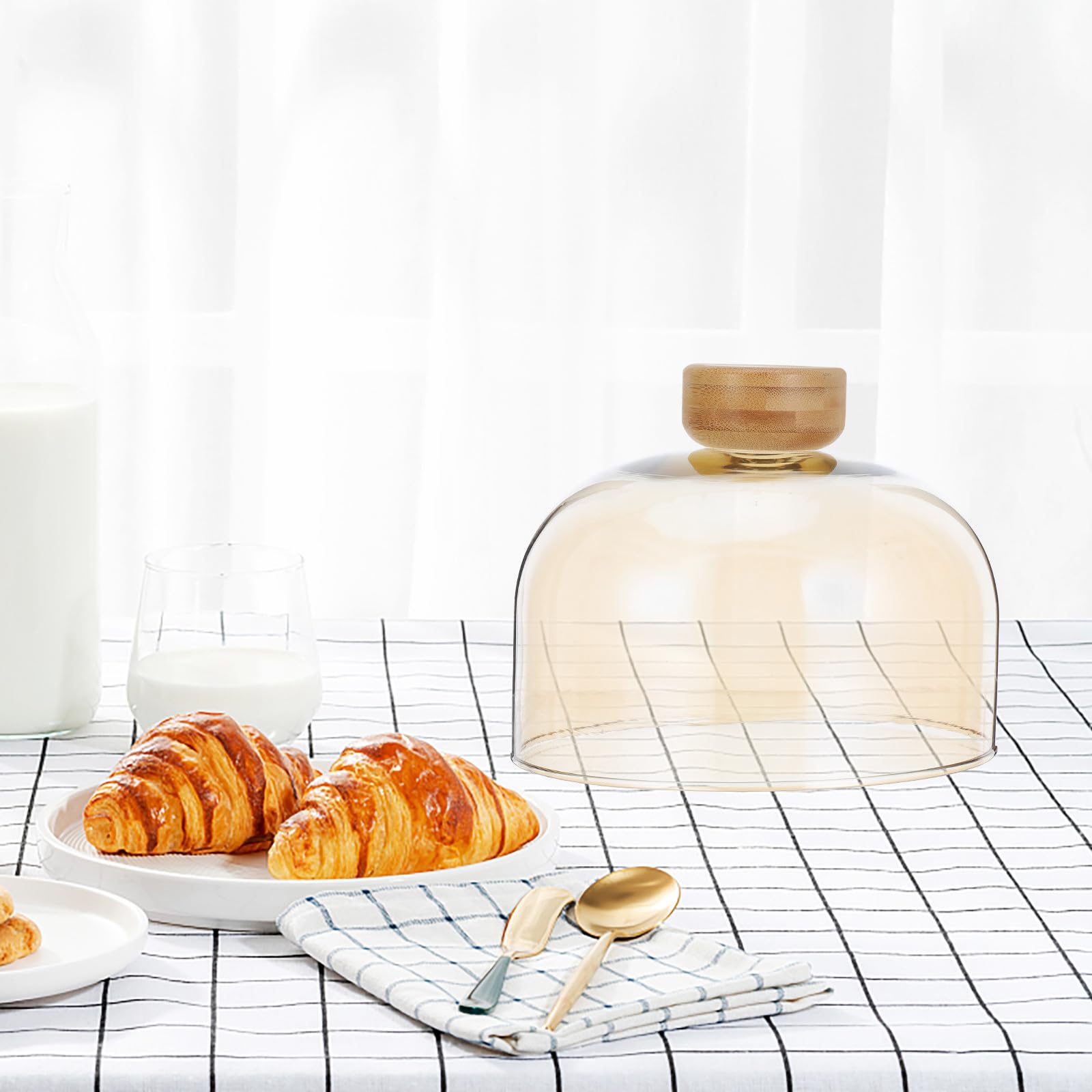Alzata per Dolci con Cupola in Legno e Vetro per Matrimoni | Elegante Design Naturale, Facile da Riporre e Pulire, Mantiene i Dessert Freschi, Uso Interno