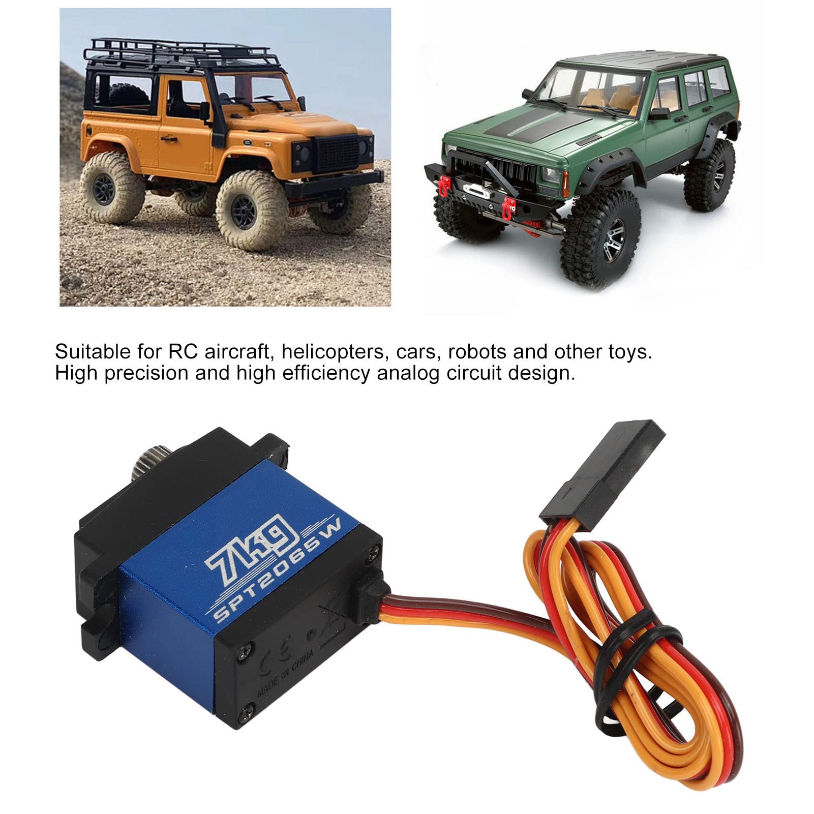 Servomotor de 7 Kg,Servo Digital de de Marchas Servo RC Impermeable para M 1/18 RC Control Remoto Coche Avión Accesorios RC