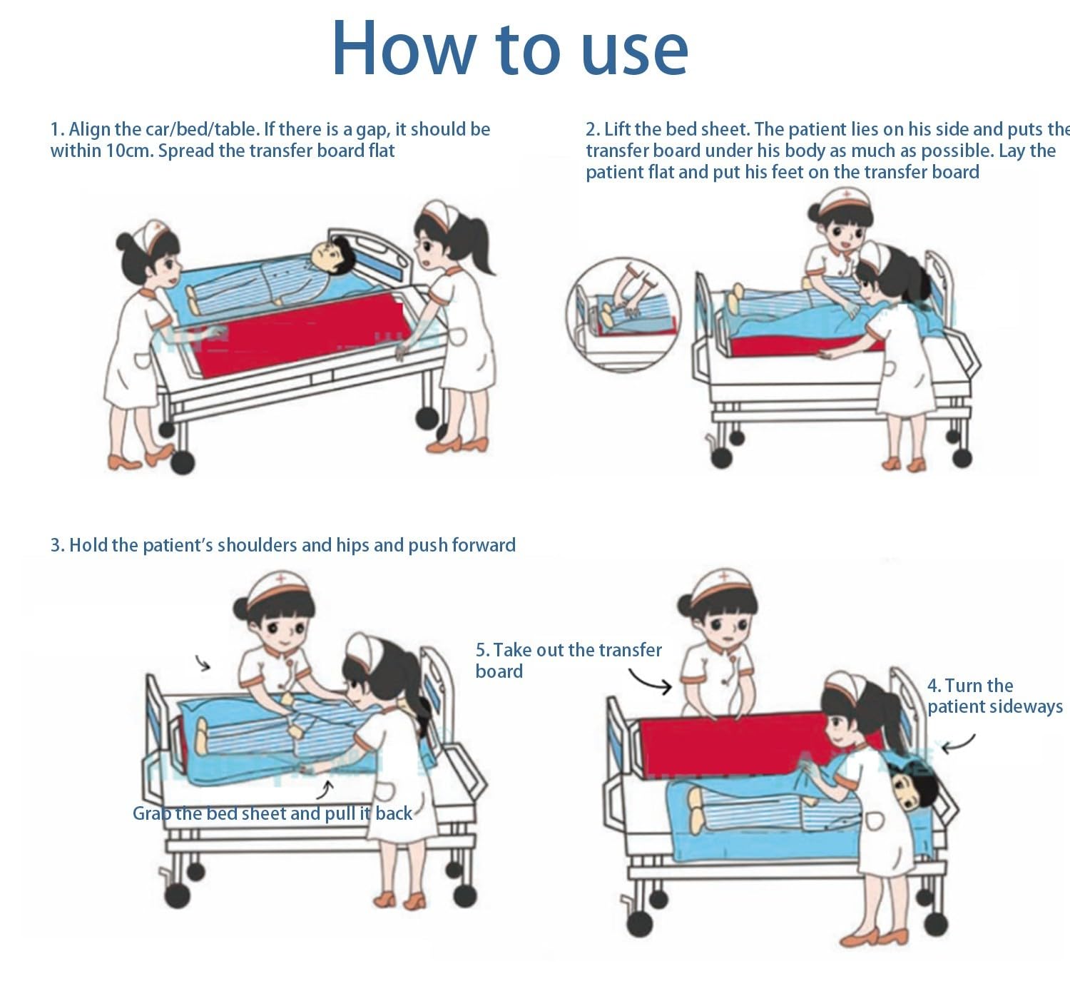 Tabla De Transferencia De Enfermería Para Transferencias Fáciles,Dispositivo De Asistencia Deslizante Para Pacientes Mayores Discapacitados,Ancianos Traslado Postoperatorio,Plegable,172×48Cm A
