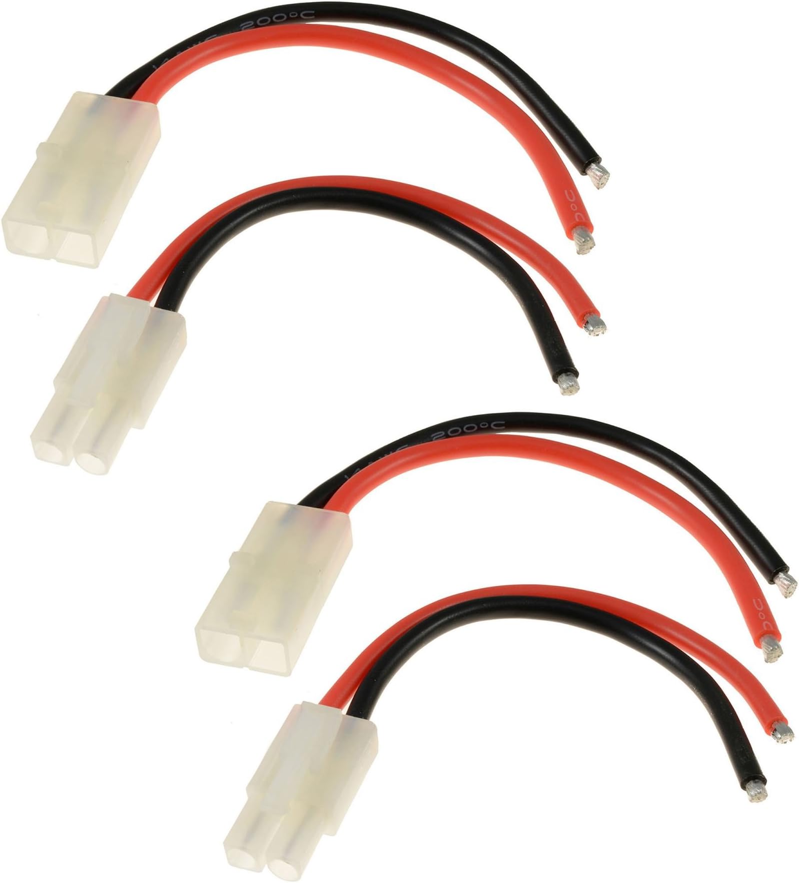 2 x RC Pairs Male + Female Tamiya Battery Connector 14awg 10cm Wire