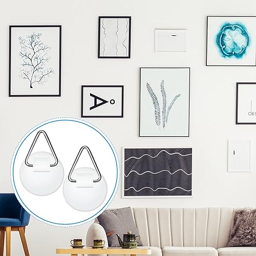 Miniatura 6 de Patelai 80 ganchos adhesivos para placas para pared, ganchos adhesivos invisibles, ganchos redondos autoadhesivos para decoración de platos, cuadros