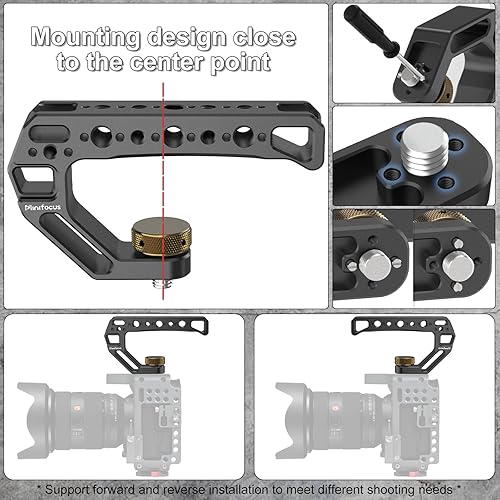 Miniatura 5 de Mango superior para cámara con pasadores de localización de 38"-16 para ARRI Grip para jaula de cámara, mango superior universal con 5 adaptadores