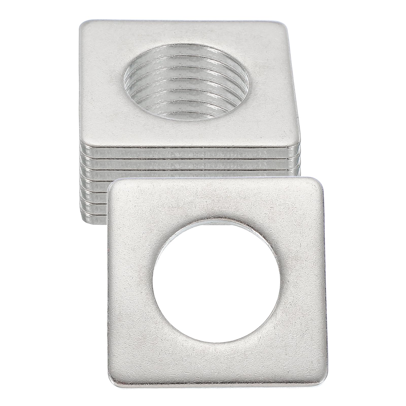 sourcing map 8 Pcs Flat Square Plate Washer, 22MM ID x 40MM OD x 3MM Thick 304 Stainless Steel Flat Pad Spacer Gasket for Bolts Factories Bathroom Repair Shops Construction, Silver