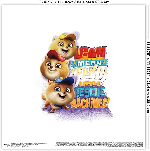 Miniatura 6 de Trends International Gallery Pops Nickelodeon PAW Patrol The Mighty Movie - Arte de pared de Little Rescue Machines, versión sin marco, 12 x 12