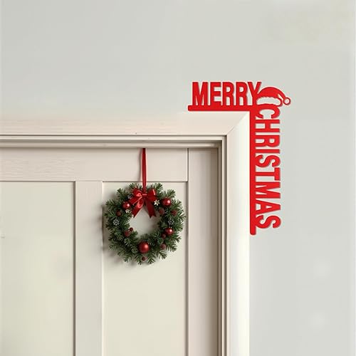 Miniatura 6 de Decoraciones de fiesta de Navidad – Letrero de esquina de puerta de madera para puerta delantera | Decoración de Navidad para interiores y
