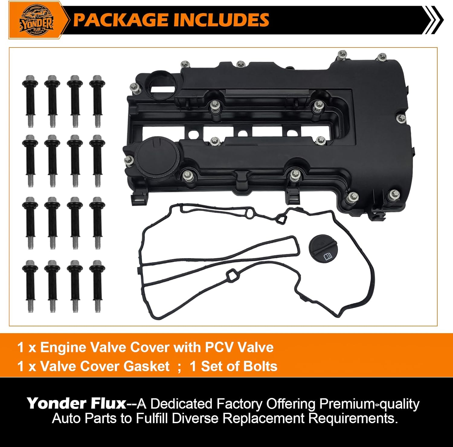 Engine Valve Cover Complete Kit Compatible with Chevy Cruze Sonic Trax Volt Cadillac ELR Buick Encore 2011-2020 1.4L Turbo, Replace #55573746 25198498 264-968 25198874