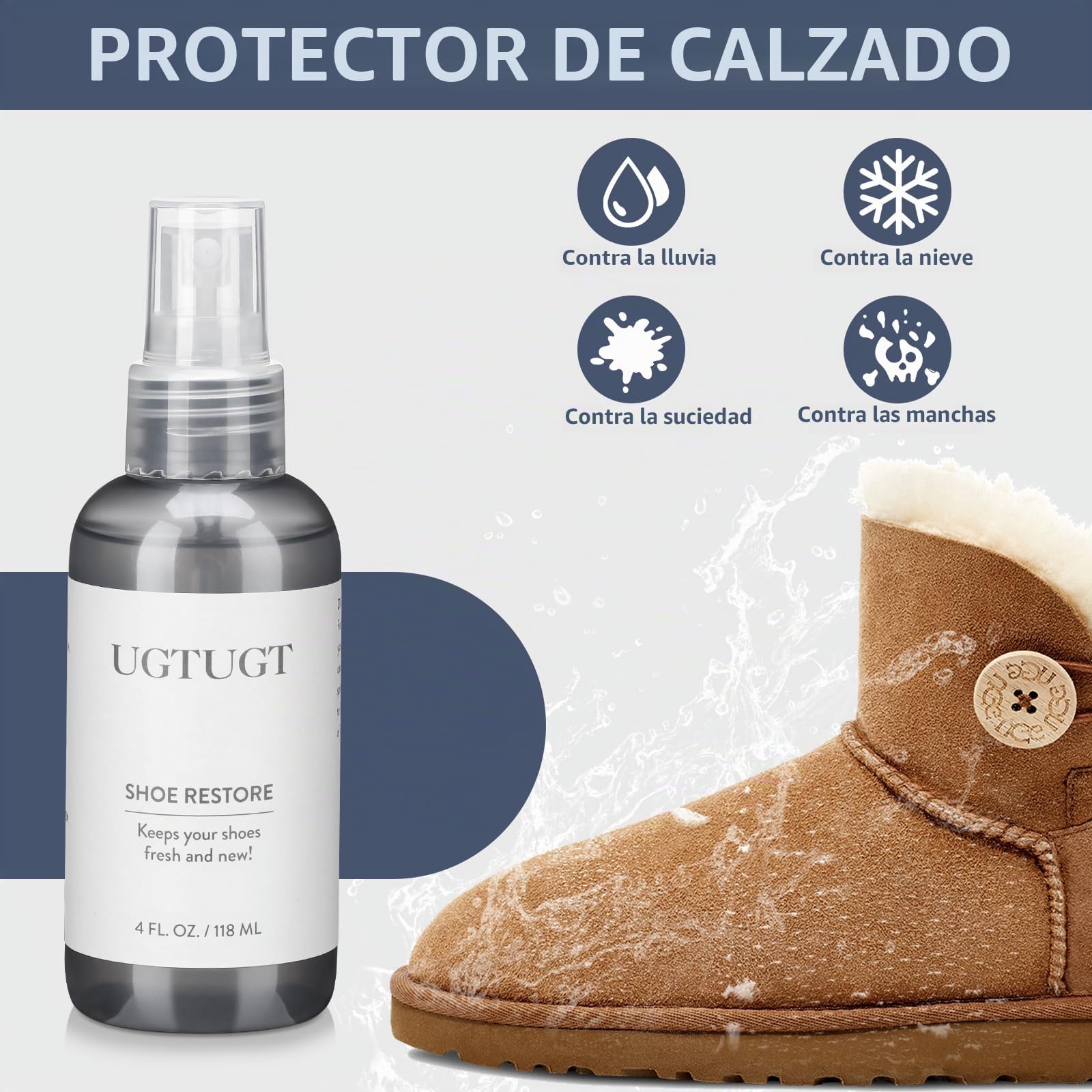 Kit de cuidado de zapatos de piel de oveja y gamuza para Uggs impermeabilizante, solución de limpieza profunda, protector de zapatos Spary para botas Uggs, kit de cuidado para pantuflas Uggs