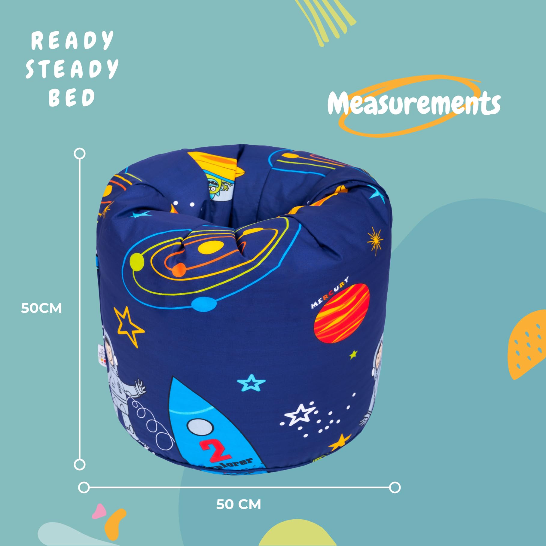 Ready Steady Bed Kinder Zitzakstoel met voetenbankje - Shooting Stars