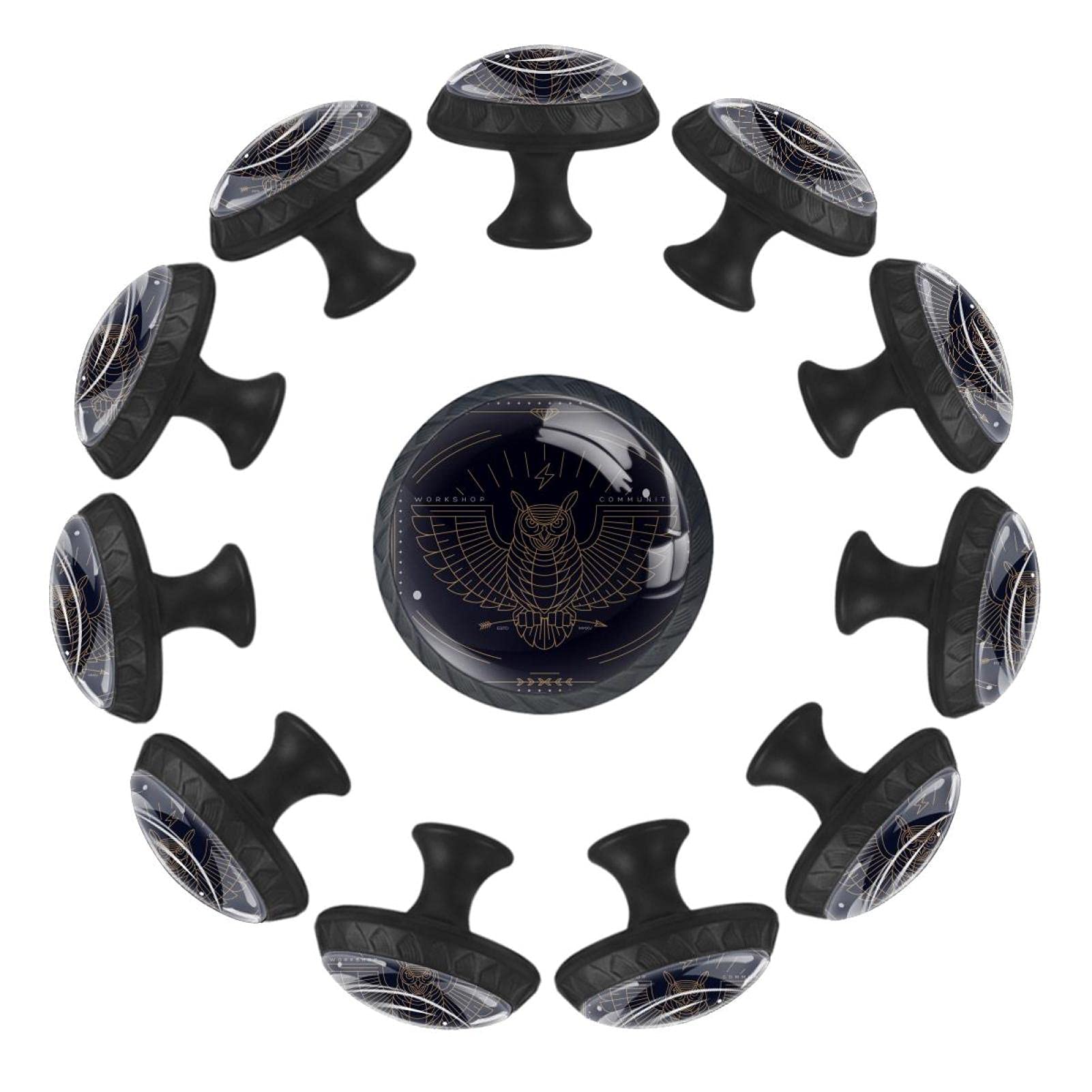 Boutons de tiroir ronds 35 mm chouette pour meuble de crèche