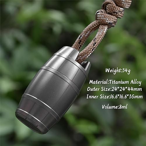 Miniatura 3 de Recipiente de píldoras impermeable, barril de aleación de titanio, silos, caja organizadora de píldoras, caja EDC para viajes al aire libre, equipo