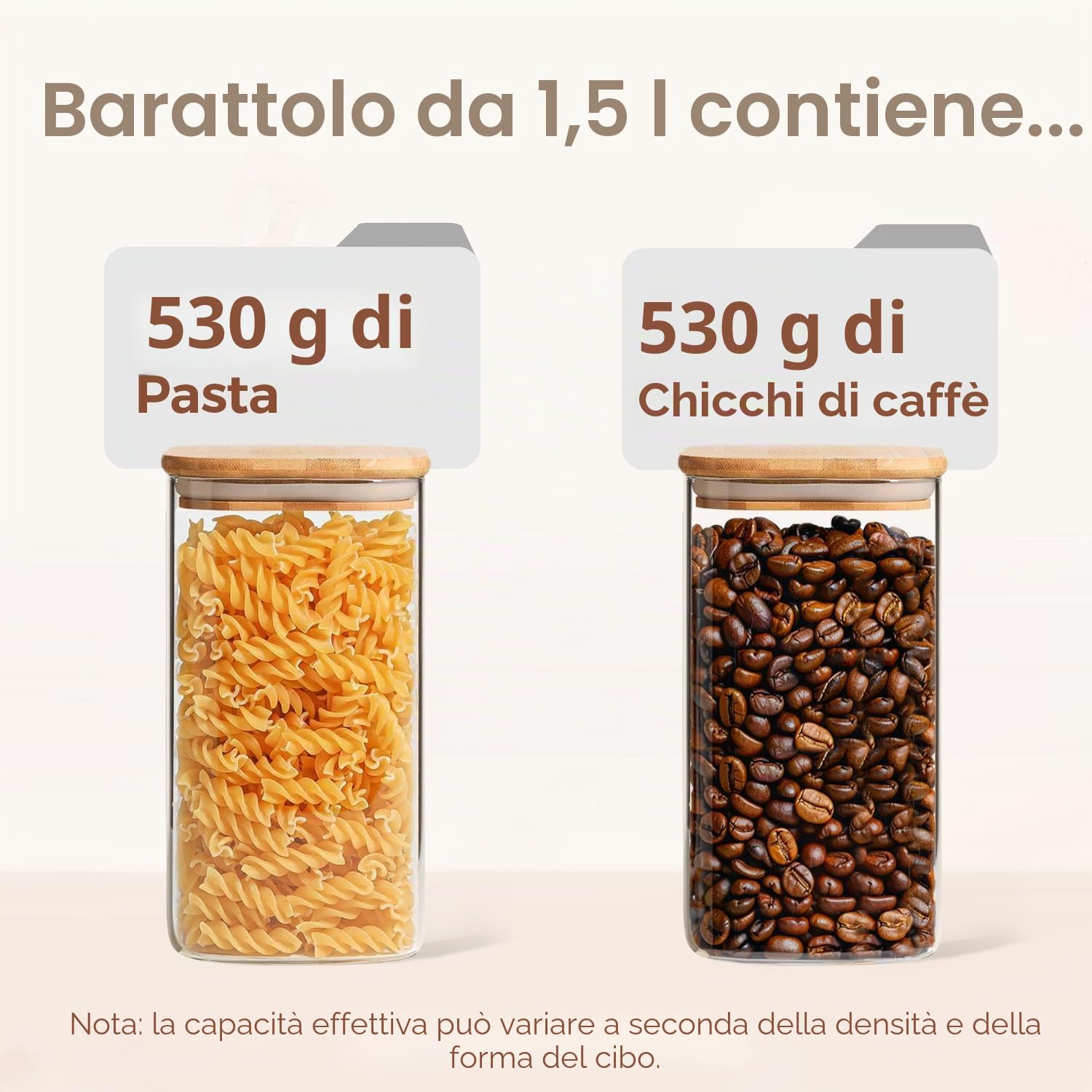 ComSaf Barattoli Vetro con Coperchio, Contenitori Vetro per Alimenti, 1500 ml, Set da 3 Pezzi, Adatto a Biscotti Grandi, Fette Biscottate da Forno, Sali da Bagno