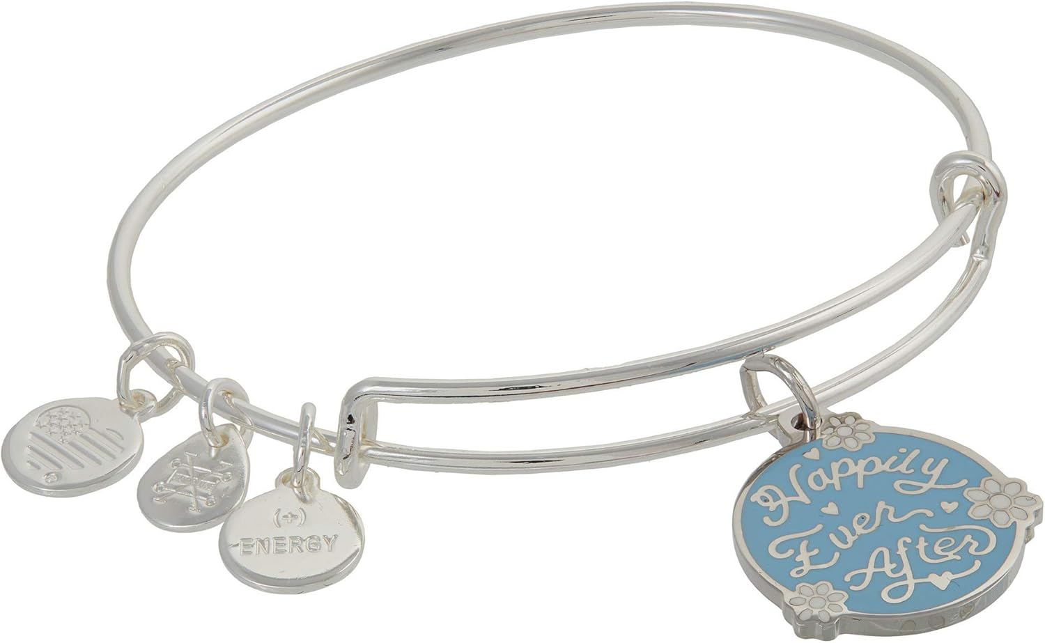 Alex and Ani Bridal Expandable Bangle for Women, Wedding Charms, Shiny Finish, 2 to 3.5 in, Adjustable Chain Charm Bangle 6.5 to 8 in