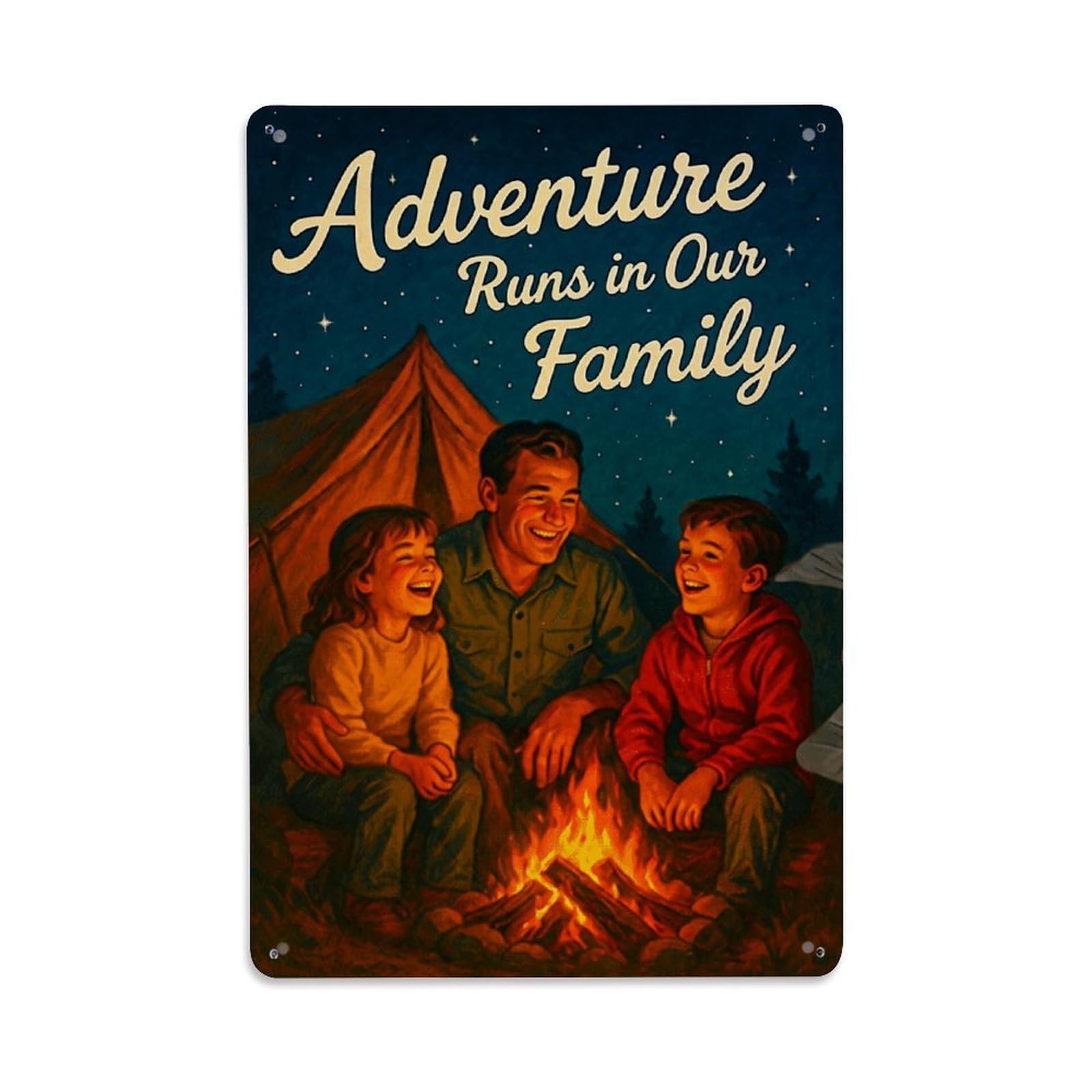 Nestemfo Vintage Adventure Runs In Our Family Tin Sign Metal Sign, Living Room,Bar, Home, Bedroom Wall Decor,Retro Metal Poster 8X12 Inches