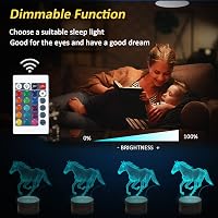 Lightzz 3D Ló Lámpa - 16 Színű LED Éjjeli Fény Gyerekeknek, Távirányítóval, Illúzió Hatású Dekoráció, Ajándék Lórajongóknak 3