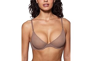 Women's Sheer Balconette Bra: Unlined, Sexy, Plunging