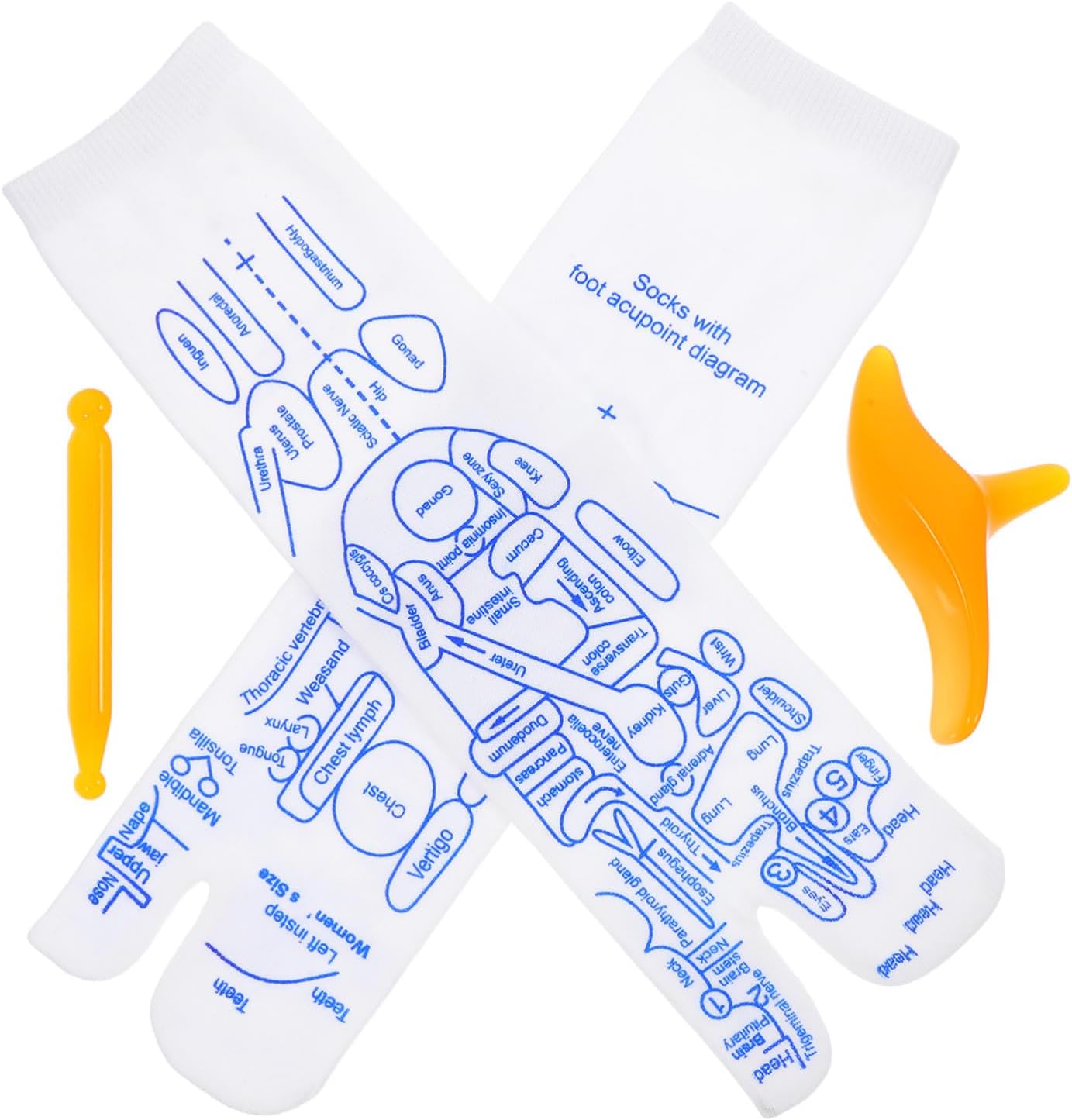 Acupressure Reflexology Socks Set for Men with Foot Massage Tool Precise Pressure Point Therapy for Foot Care and Relaxation Breathable Stretch Fabric Includes Meridian Tools for