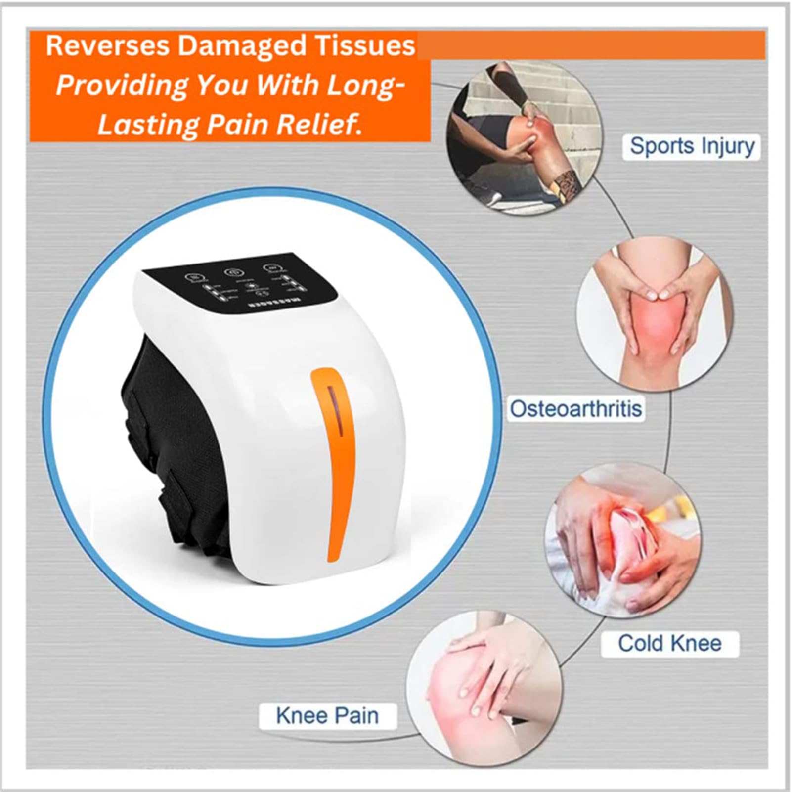 Masajeador de Rodilla, Masajeador de Rodilla inalámbrico, Masajeador para el Cuidado de la Rodilla con Pantalla LED Calor infrarrojo y vibración Alivio del Dolor de Rodilla