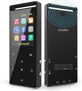 MP3 Player, 32GB MP3 Players with Bluetooth, Hi-Fi Lossless Sound Music Player with FM Radio, Voice Recorder, Pedometer, Expandable up to 128GB TF Card, with Armband and Earphone, Black