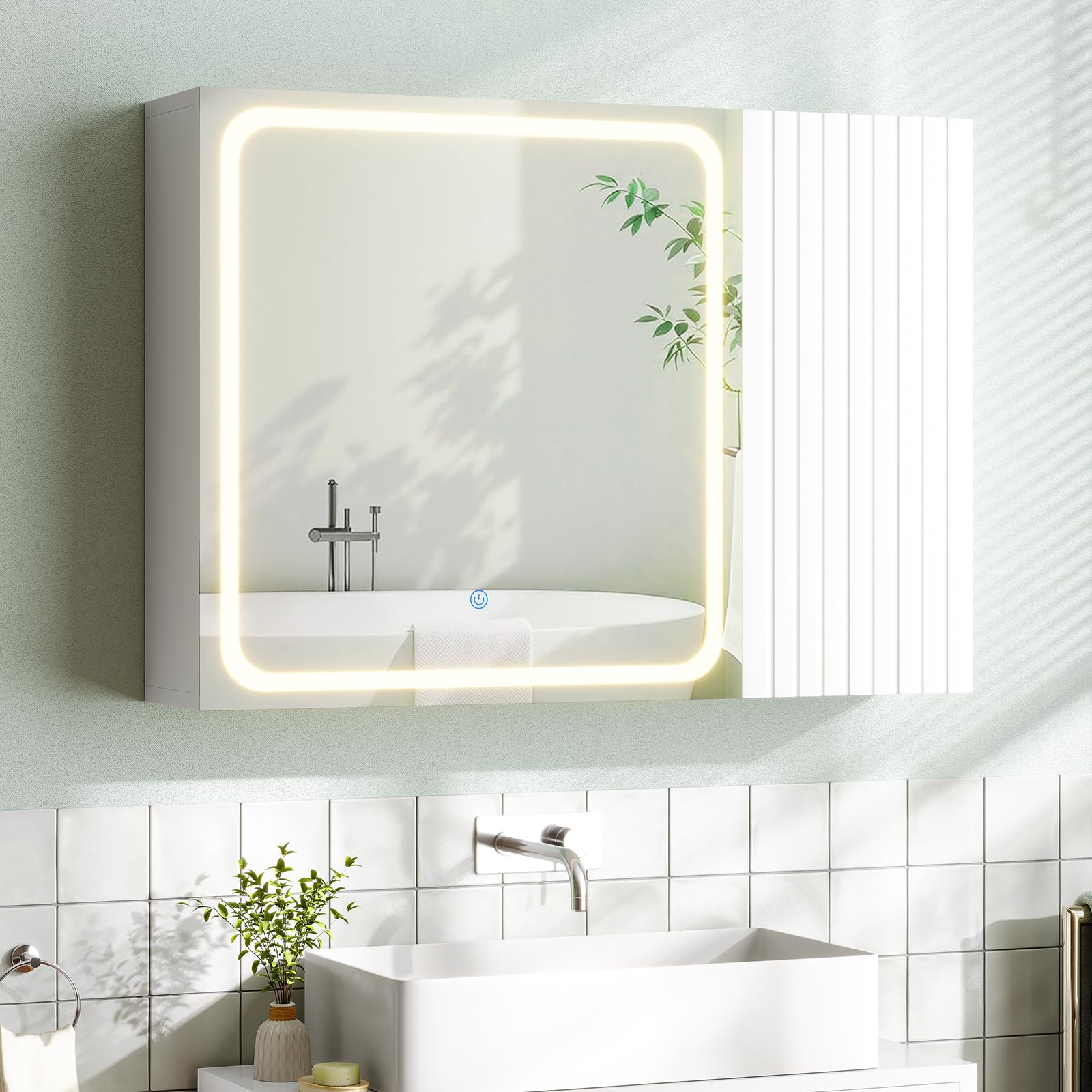 armoire murale led miroir hd salle de