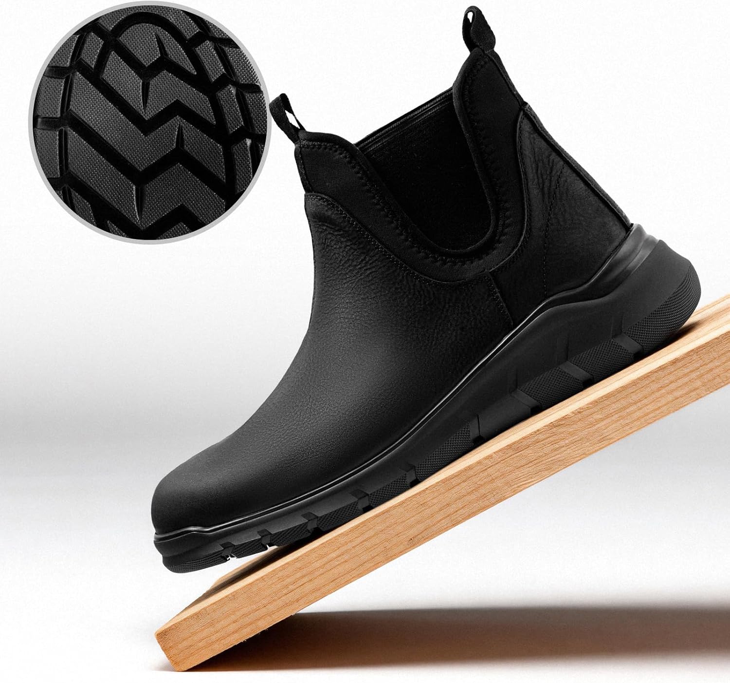 Arkbird Men's Wide Toe Box Oil-Waxed Leather Chelsea Boots for Daily Work Hiking Camping - Image 5