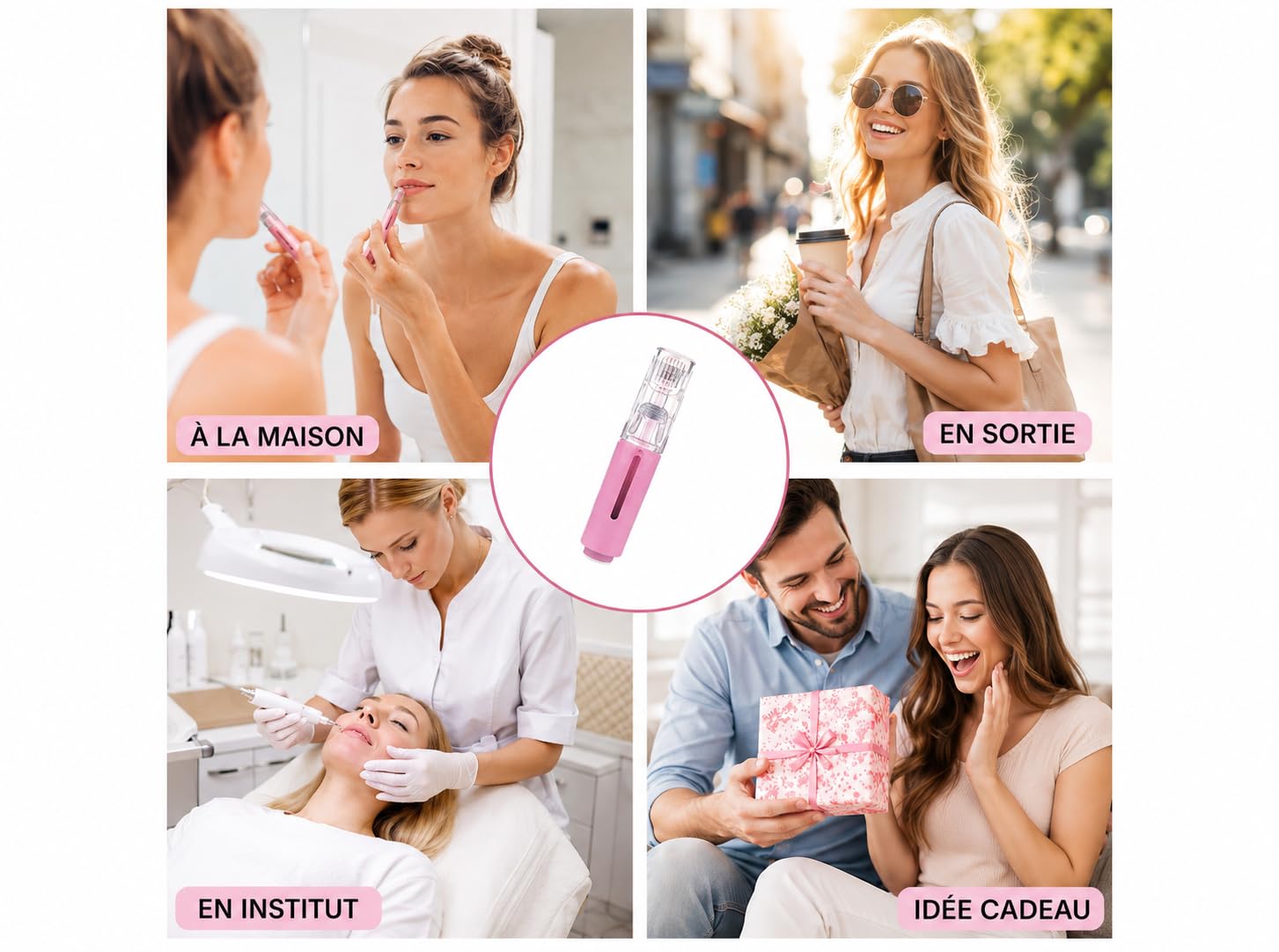 Lip Boost – Repulpeur Lèvres Microneedling – Dermaroller Lèvres 0,25 mm Réservoir – Sérum Acide Hyaluronique + 140 Aiguilles Titane – Lèvres Pulpeuses Sans Injection – Ebook Offert