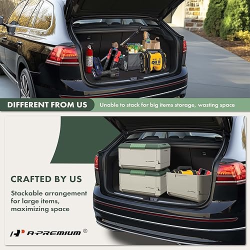 Miniatura 4 de A-Premium Organizador de maletero plegable multifuncional y caja de almacenamiento, caja de almacenamiento portátil para automóvil con bolsa