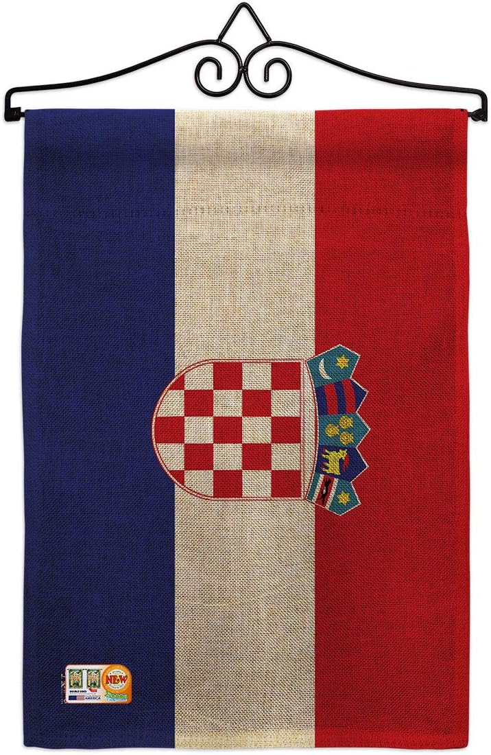 Croatia Burlap Garden Flag Nationality Nation International World Country Particular Area Small Decorative Gift Yard House Banner Double-Sided Made In USA 13 X 18.5