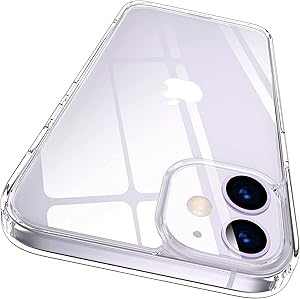 Aunote iPhone 11 ケース クリア ハード スマホケース 背面ガラス ストラップホール付き TPUバンパー 薄型 軽量 耐衝撃 レンズ保護 四隅滑り止め ワイヤレス充電対応 いphone11 ケース