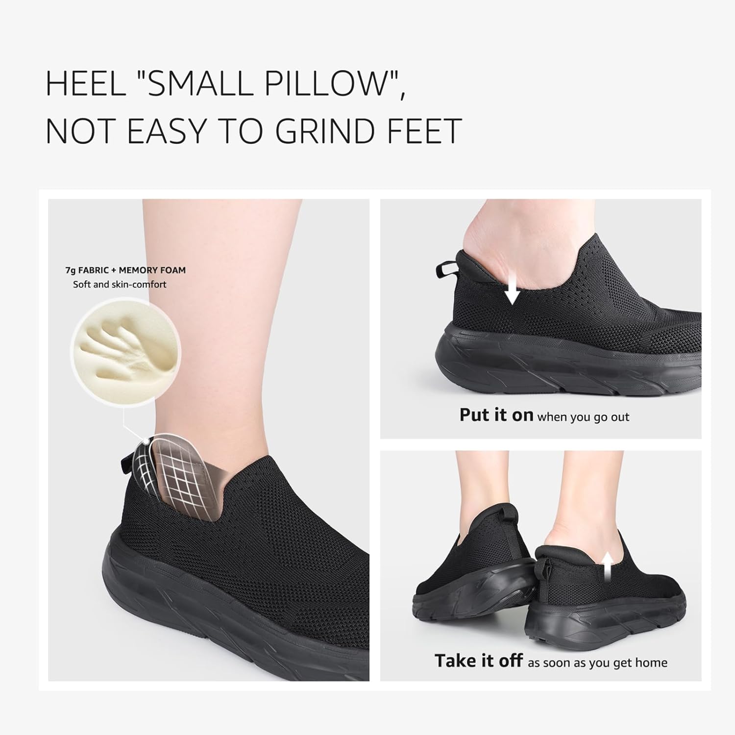STQ Slip on Sneakers Women Walking Shoes with Arch Support Comfortable Non-Slip Nurse Shoes - Image 7