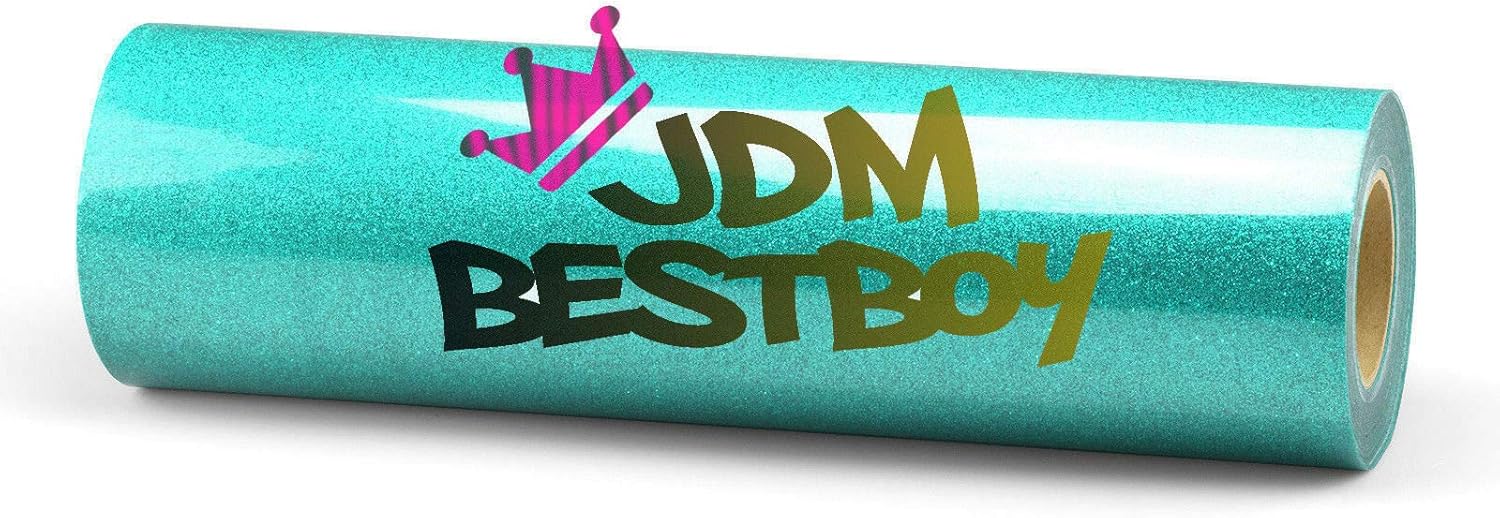 20"x600" (1.66FTx50FT) Jade Green Glitter Heat Transfer Vinyl Best HTV for Silhouettee Cameo and Cricut Sheet DIY Iron On Heat Press T-Shirt Clothes and Other Textiles