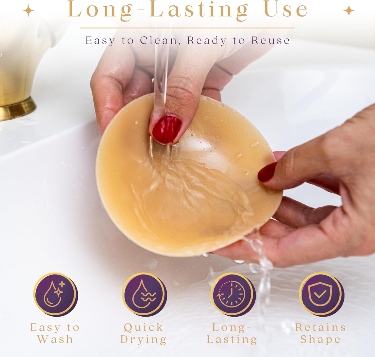 BRANDBOY 2 Pairs Nipple Covers for Women -Sticky Adhesive Silicone Pasties- Reusable Pasties Nipple Covers with Travel Box - Image 5