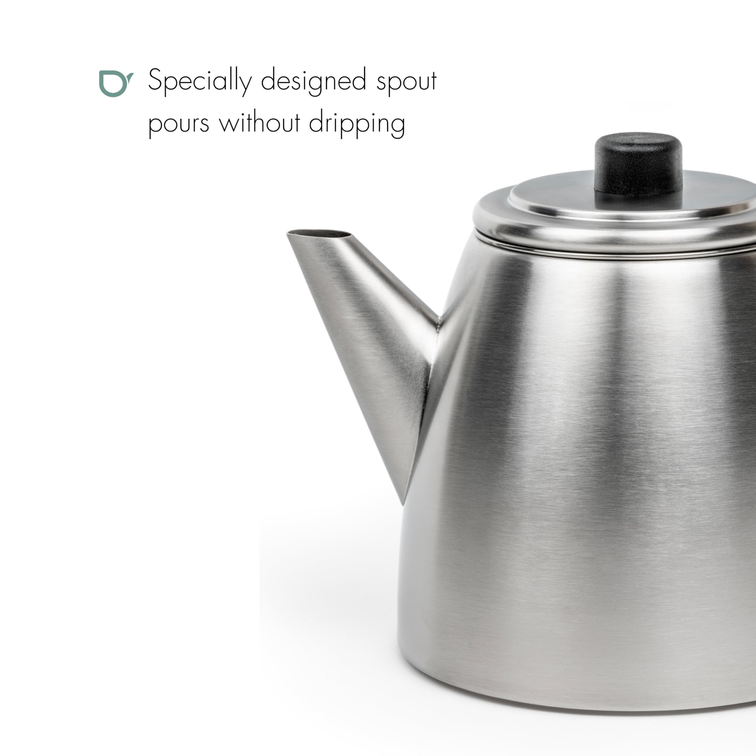 Bredemeijer Tetera pequeña plateada de 1,1 litros, de acero inoxidable, doble pared, mate, con filtro de té, para disfrutar del té durante más tiempo